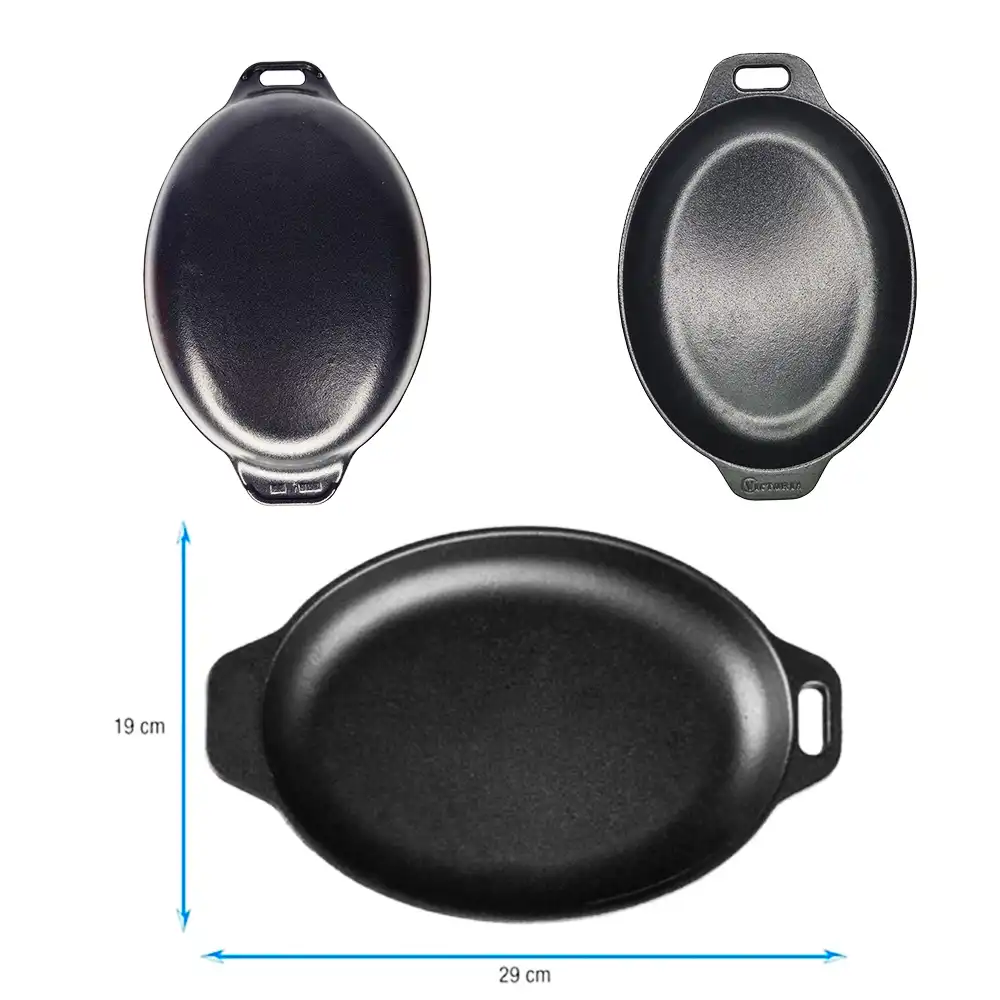 Bandeja Ovalada De Hierro Fundido 29 X 19 Cm Victoria Sin Base De Madera - Imagen 3
