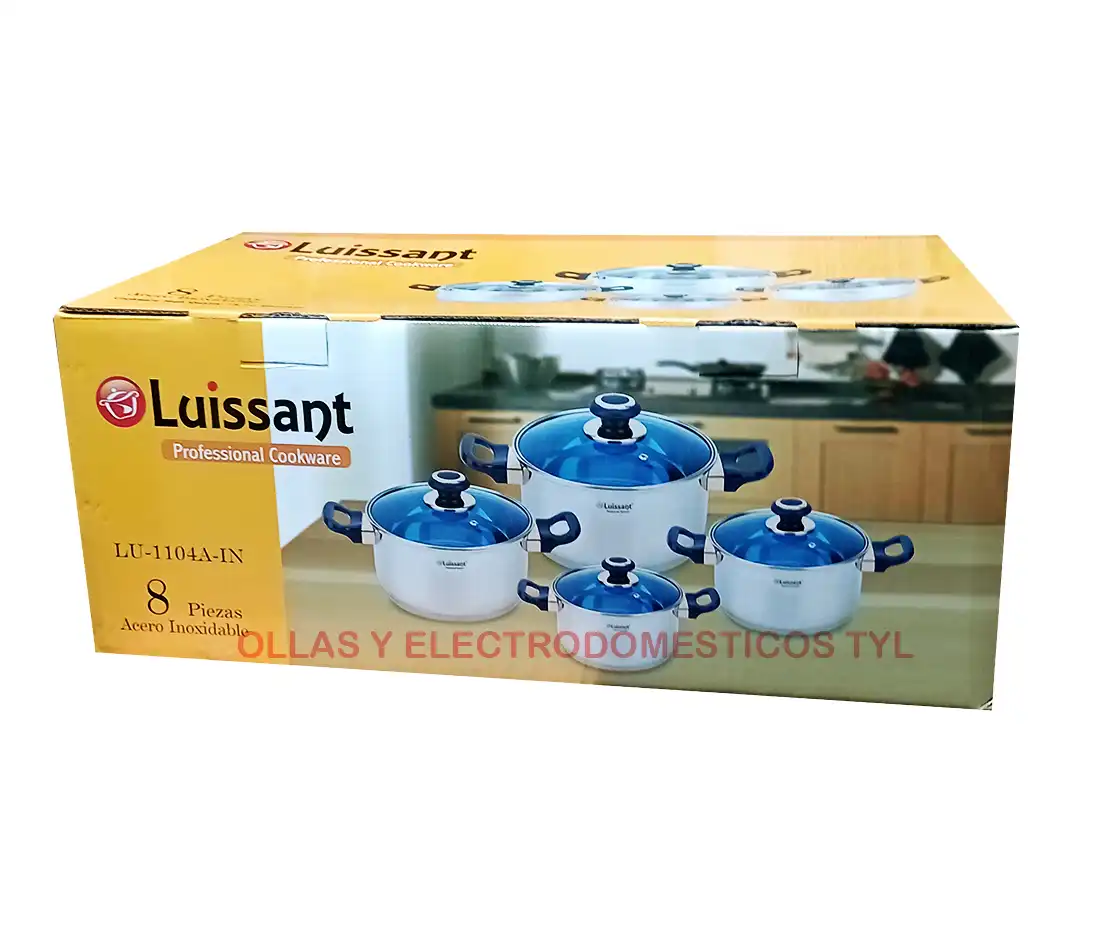Juego De Ollas De 8 Piezas Luissant LU-1104A Acero Inoxidable 18/10