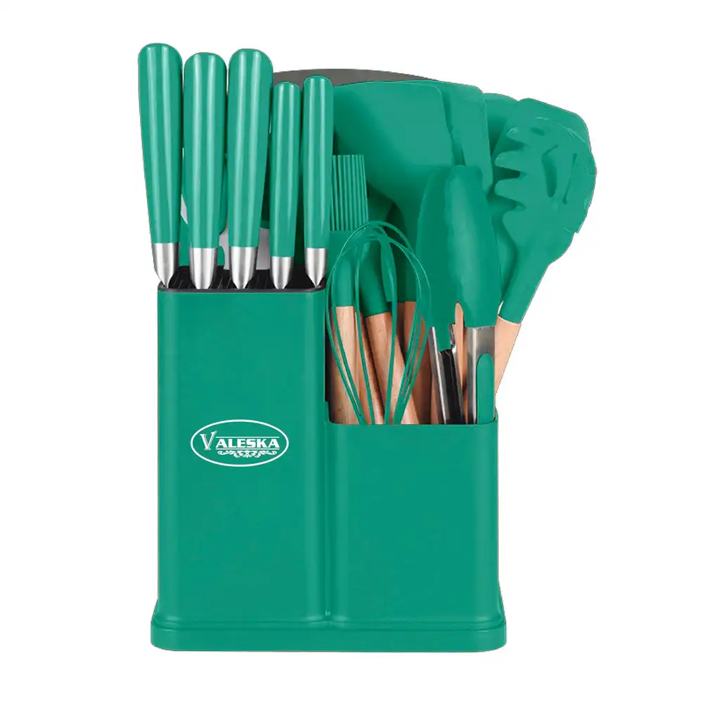 Utensilios de Silicona con Set de Cuchillos Para Cocina Valeska 19Pcs - Imagen 2