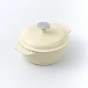OLLA VICTORIA DE 20CM-1.9LTS HIERRO FUNDIDO ESMALTADO SABLE CON Tapa De Hierro.