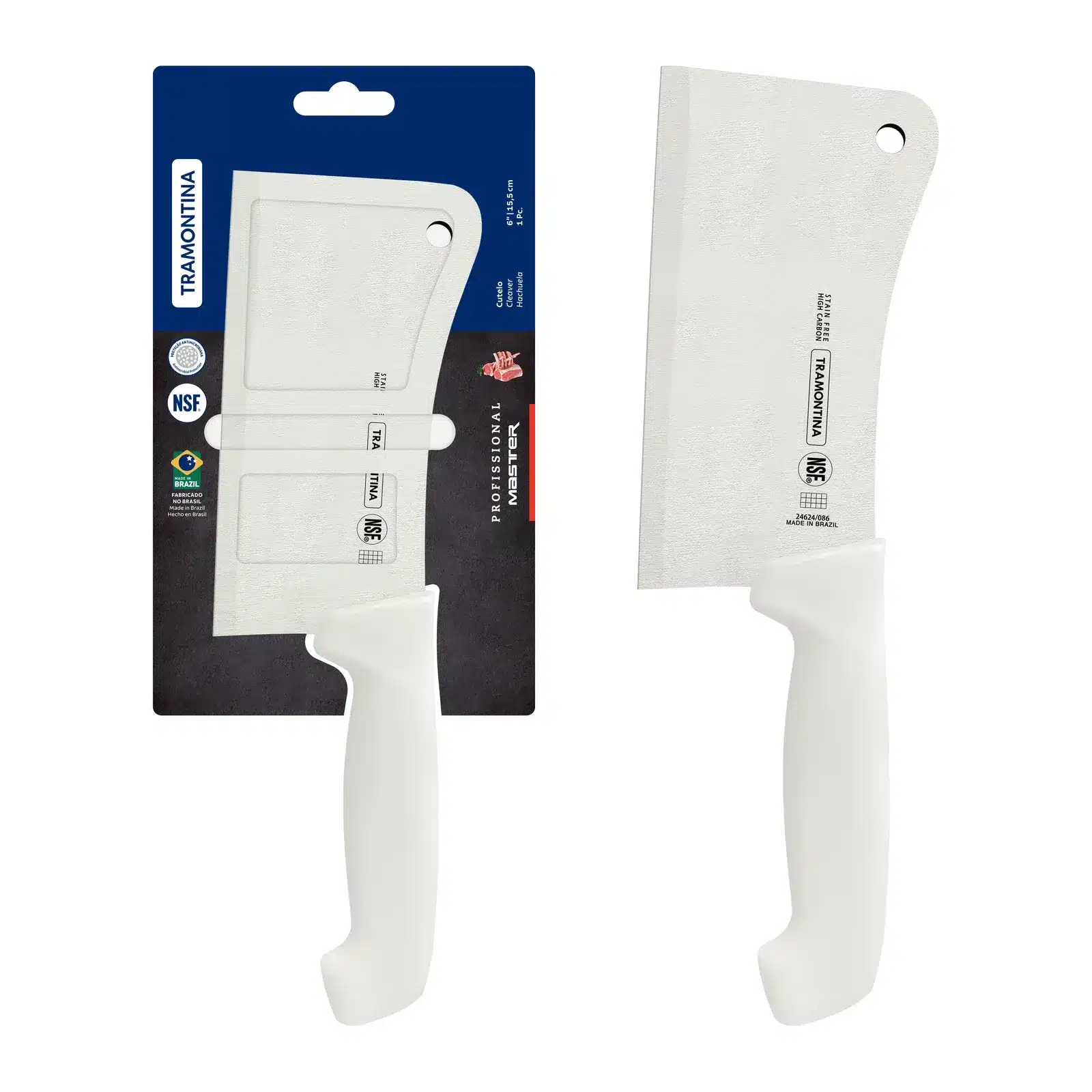 HACHA DE COCINA PROFESIONAL TRAMONTINA DE 6" M/ BLANCO 24624/186 - Imagen 3