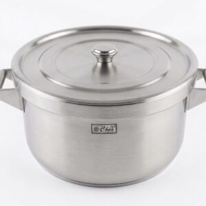 OLLA ARROCERA CHATA N°40 DE 30 LTS  (ESPESOR 1,5MM)EN ACERO INOXIDABLE 304 CH.W.STEEL C/TAPA ACERO